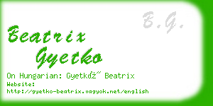 beatrix gyetko business card